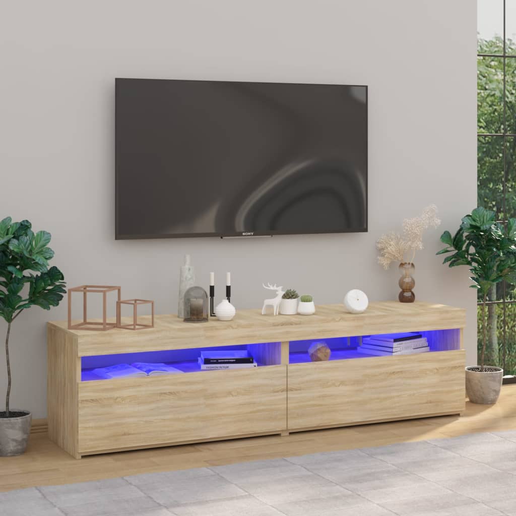 vidaXL TV skříňky s LED osvětlením 2 ks dub sonoma 75 x 35 x 40 cm