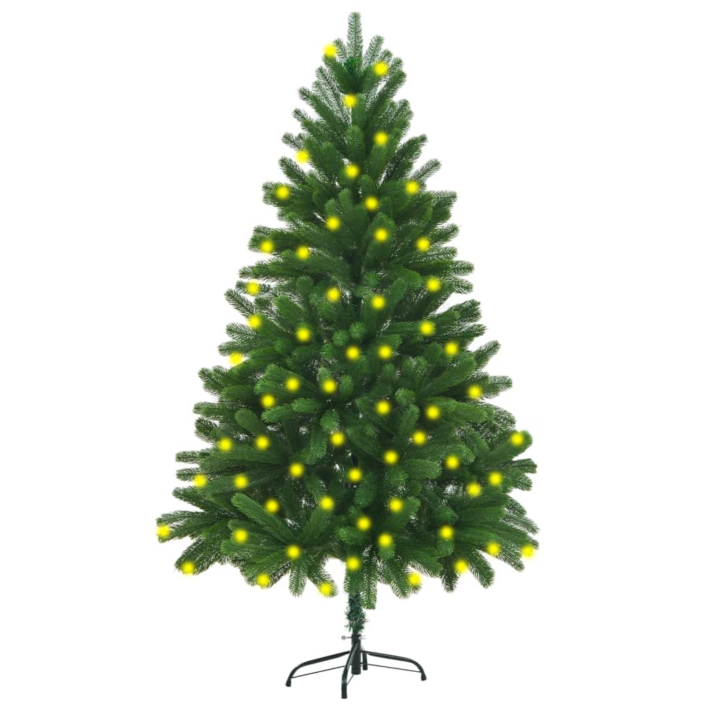vidaXL Umělý vánoční strom s LED diody 180 cm zelený