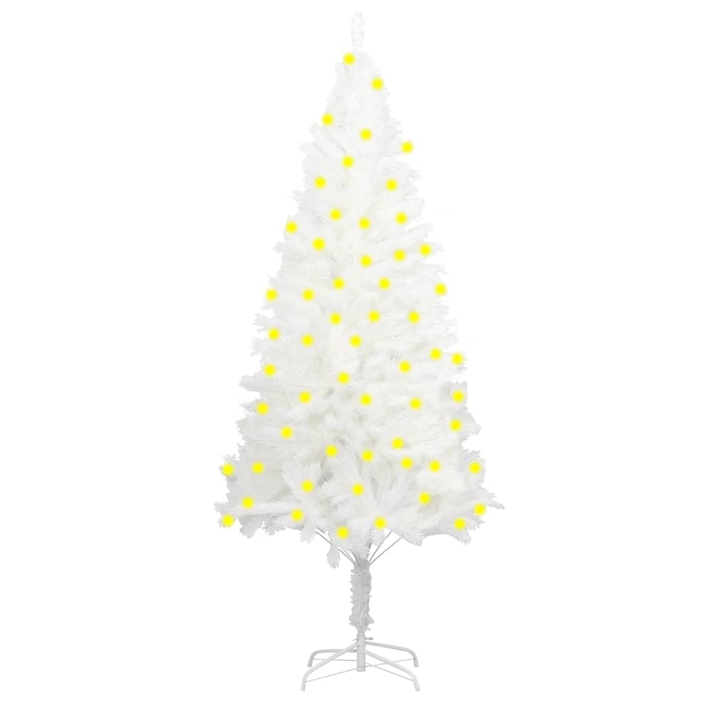 vidaXL Umělý vánoční strom s LED diody bílý 120 cm