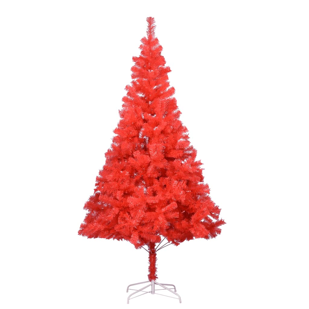 vidaXL Umělý vánoční stromek se stojanem červený 210 cm PVC