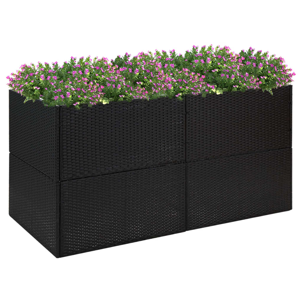 vidaXL Zahradní truhlík černý 157 x 80 x 80 cm polyratan