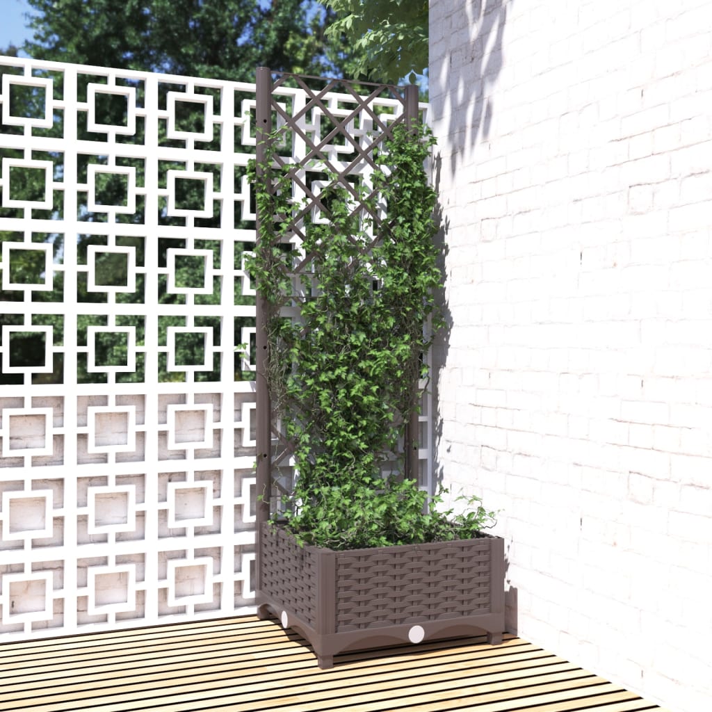 vidaXL Zahradní truhlík s treláží hnědý 40 x 40 x 121