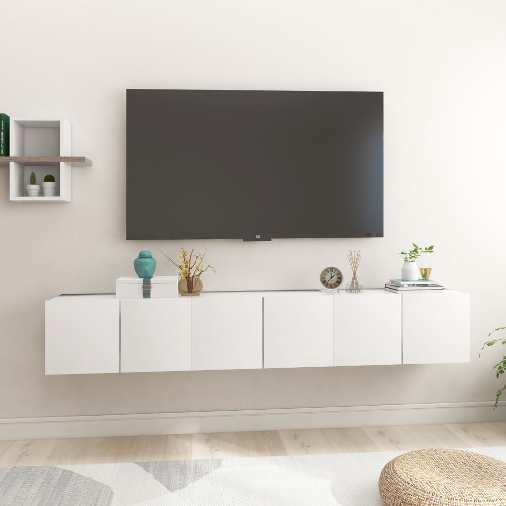 vidaXL Závěsné TV skříňky 3 ks bílé 60 x 30 x 30 cm