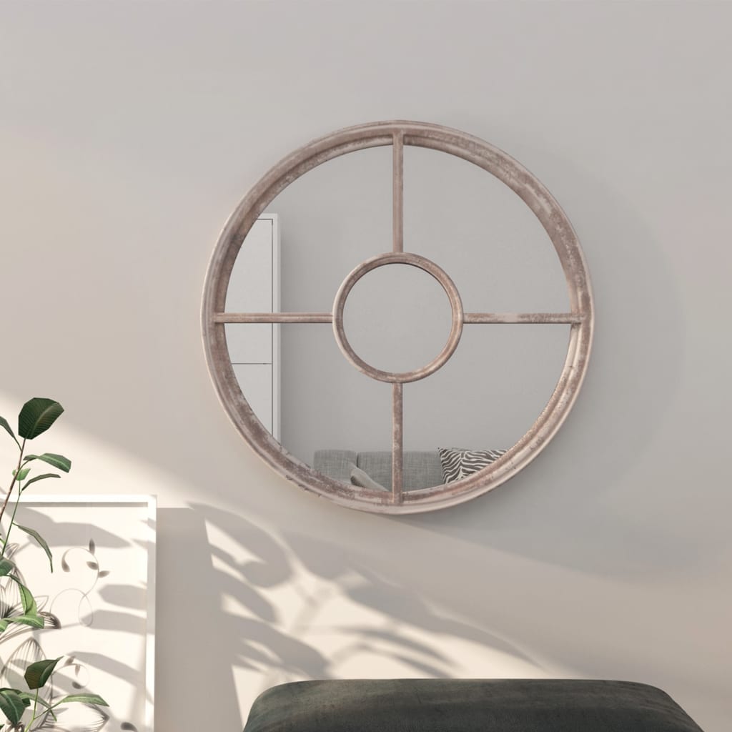 vidaXL Zrcadlo pískové 40 x 4 cm železo kulaté do interiéru