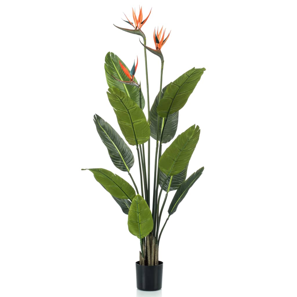 Emerald Umělá rostlina strelície v květináči s květy 120 cm