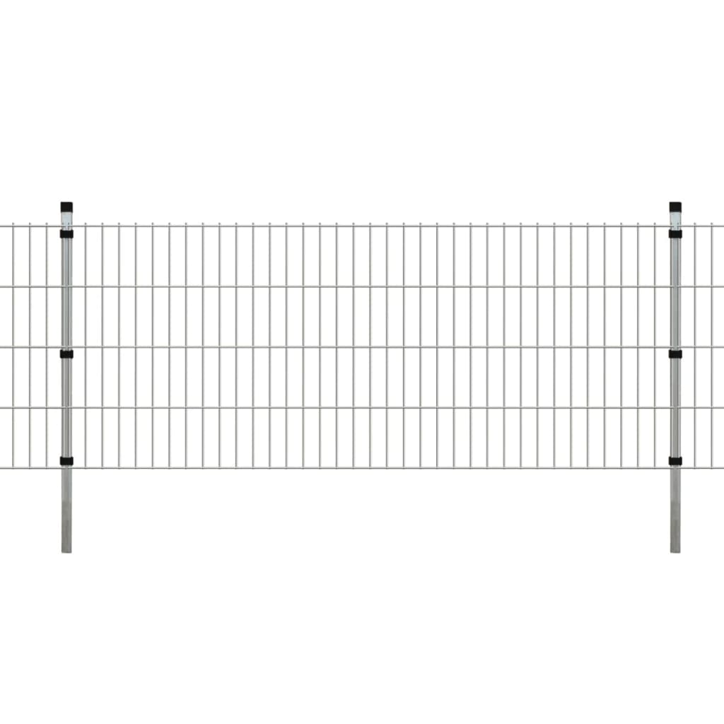 vidaXL 2D Zahradní plotové dílce a sloupky 2008x830 mm 10 m stříbrné