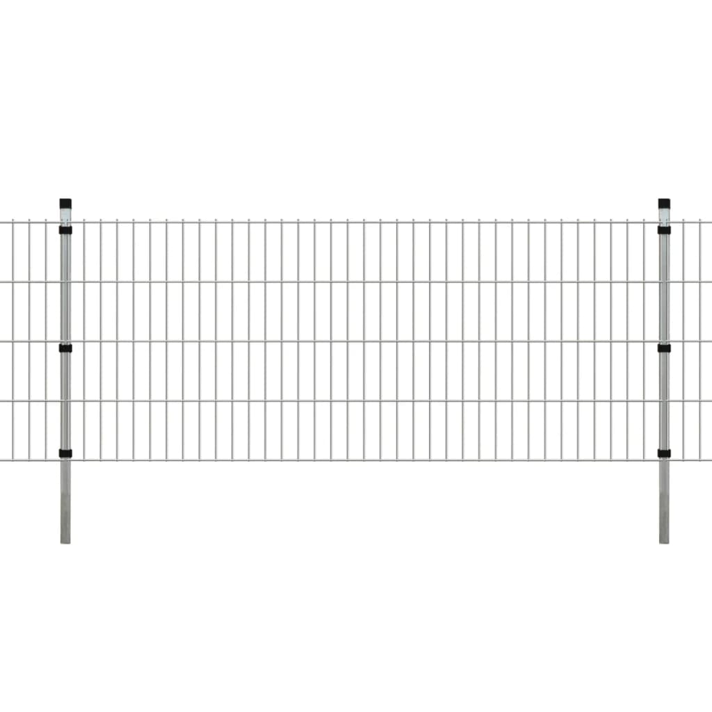vidaXL 2D Zahradní plotové dílce a sloupky 2008x830 mm 16 m stříbrné