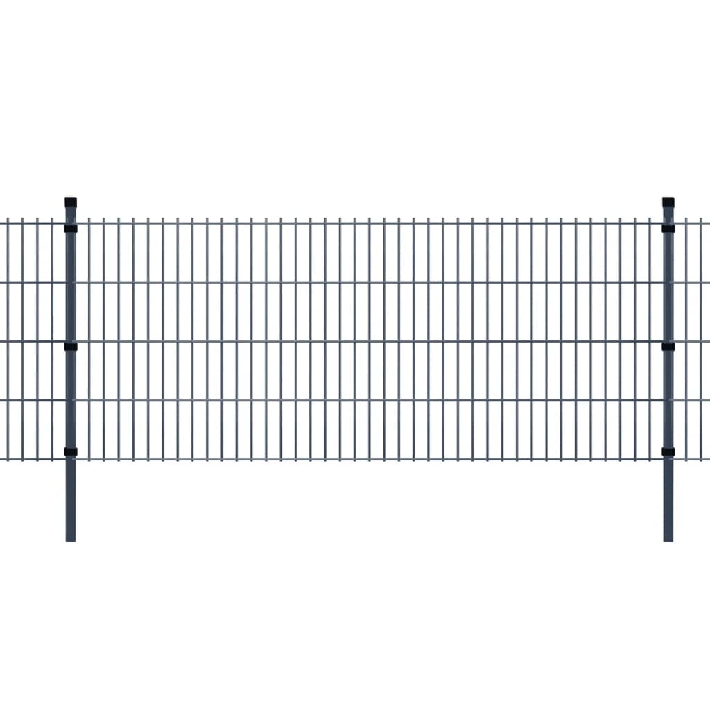 vidaXL 2D zahradní plotové dílce a sloupky 2008x1830 mm 6 m šedé