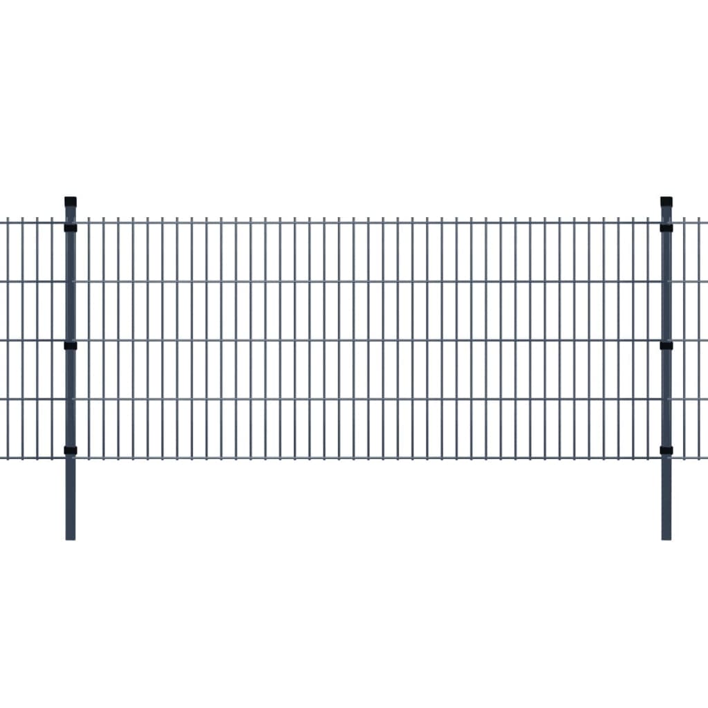 vidaXL 2D zahradní plotové panely a sloupky 2008x1830 mm 4 m šedé