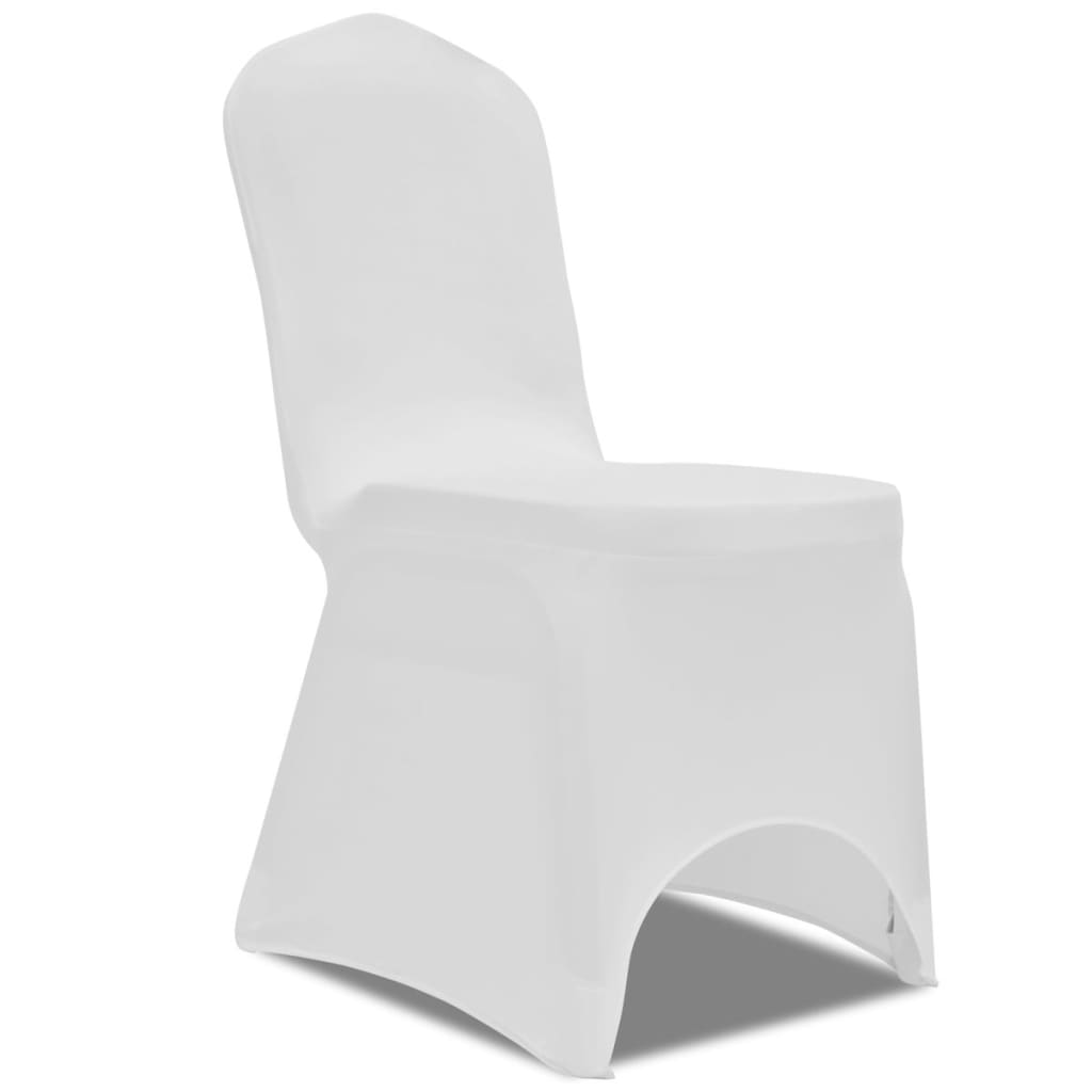 vidaXL 50 ks bílé strečové potahy na židle