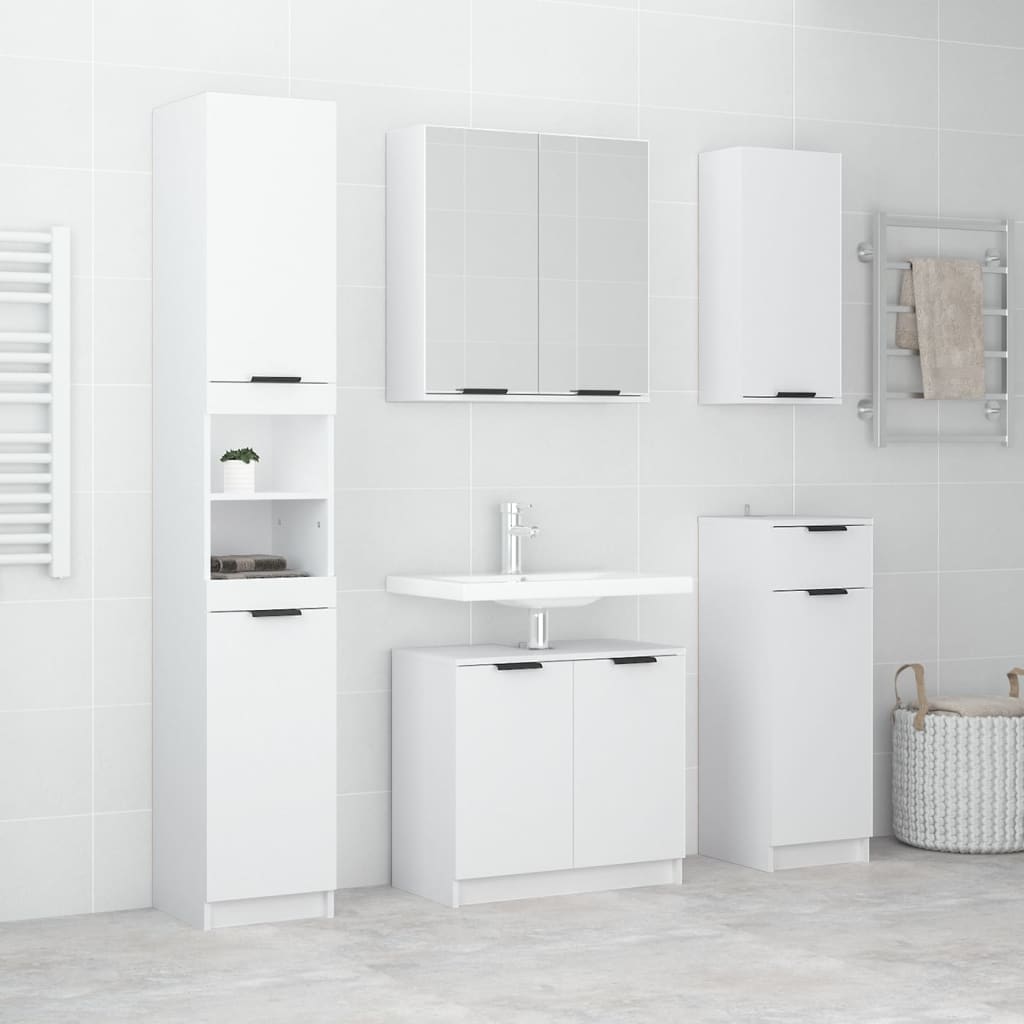 vidaXL 5dílná sada koupelnových skříněk lesklá bílá kompozitní dřevo