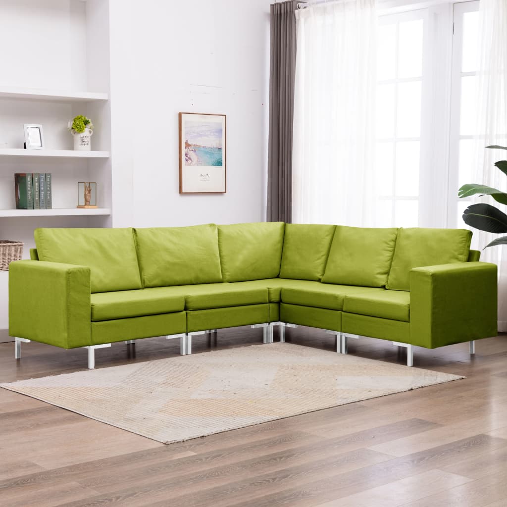 vidaXL 5dílná sedací souprava textil zelená