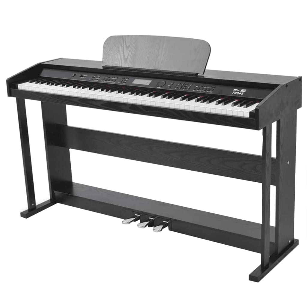 vidaXL 88klávesové digitální piano s pedály černá melaminová deska