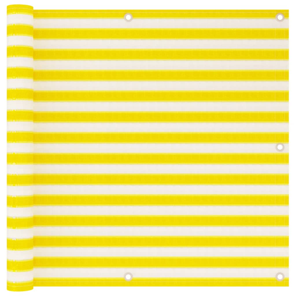 vidaXL Balkonová zástěna žluto-bílá 90 x 500 cm HDPE