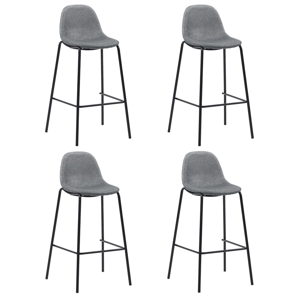 vidaXL Barové židle 4 ks světle šedé textil