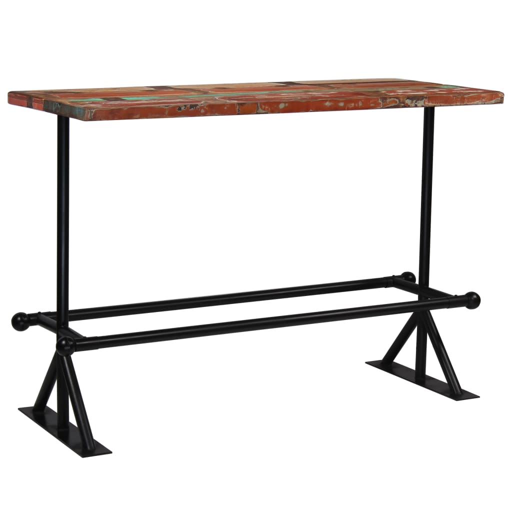 vidaXL Barový stůl masivní recyklované dřevo 150x70x107 cm vícebarevné