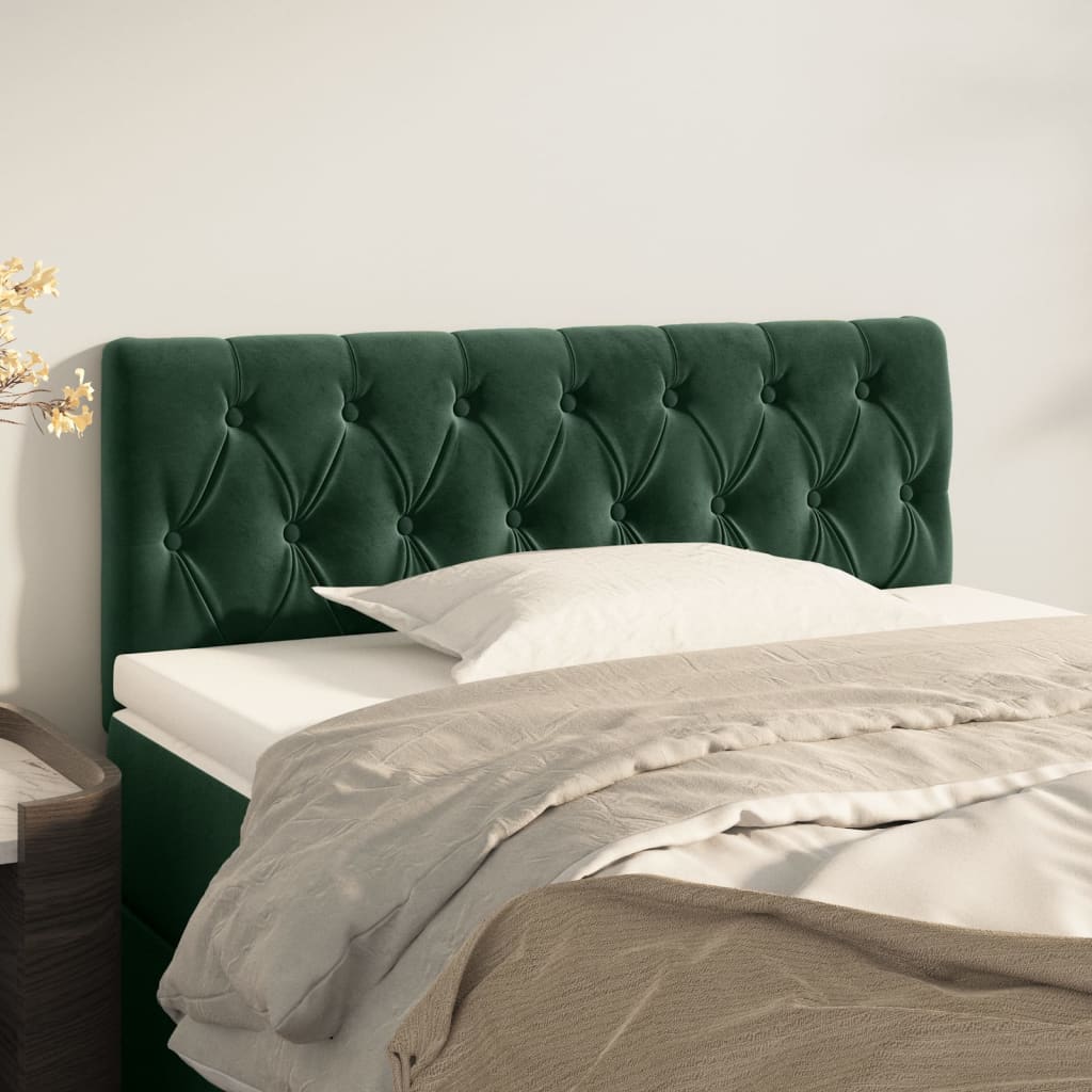 vidaXL Čelo postele tmavě zelené 90x7x78/88 cm samet