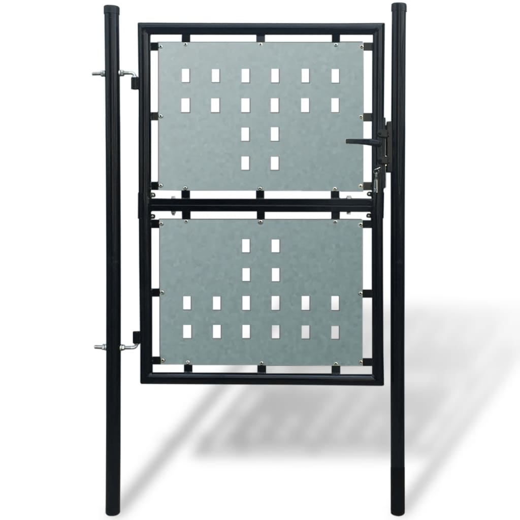 vidaXL Černá jednokřídlá plotová brána 100 x 200 cm