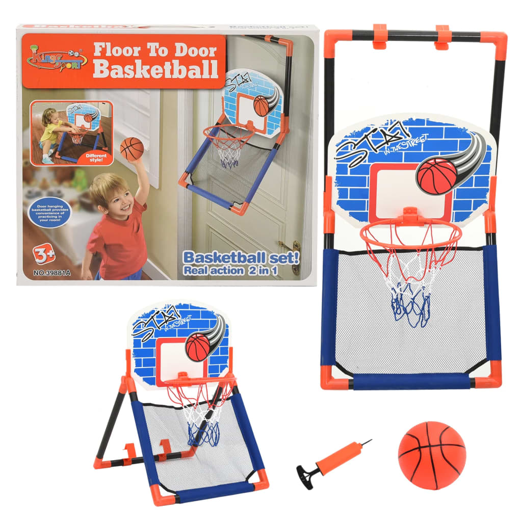 vidaXL Dětská multifunkční basketbalová hrací sada na zem i na dveře