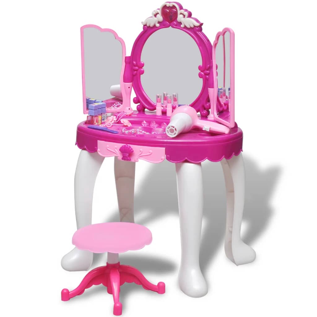 vidaXL Dětský toaletní stolek na hraní s 3 zrcadly