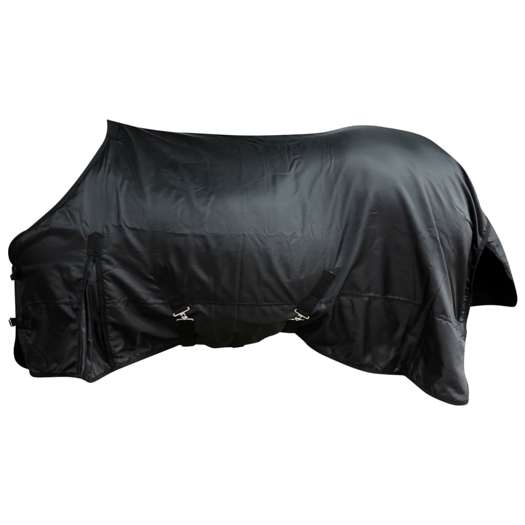 vidaXL Fleecová dvouvrstvá deka s obřišníky 125 cm černá