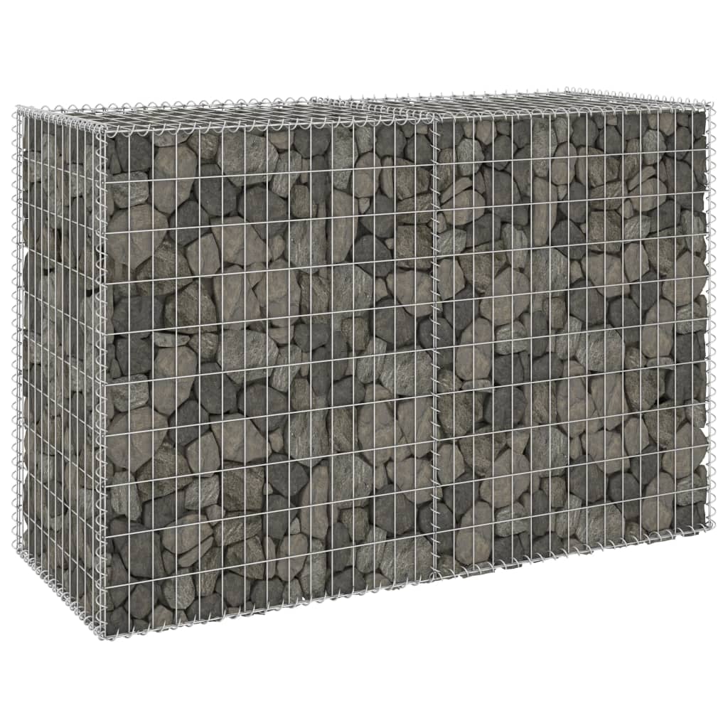 vidaXL Gabionová zeď s víky pozinkovaná ocel 150 x 60 x 100 cm