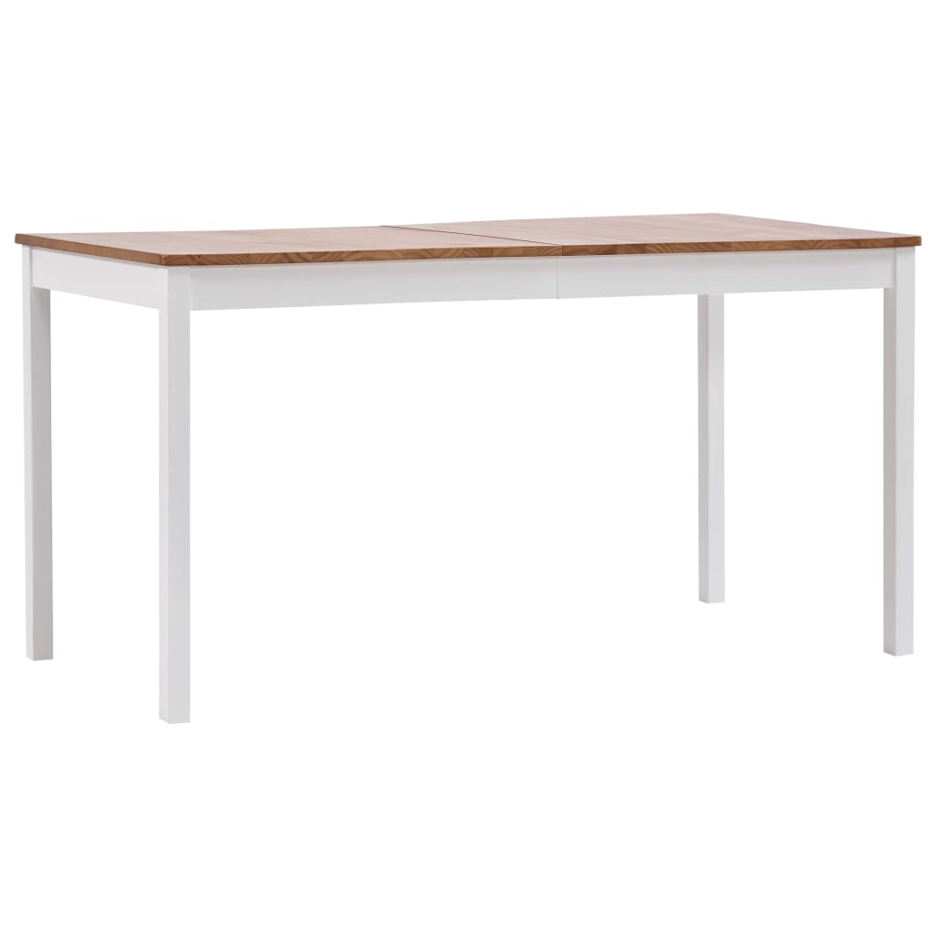 vidaXL Jídelní stůl bílo-hnědý 140 x 70 x 73 cm borové dřevo