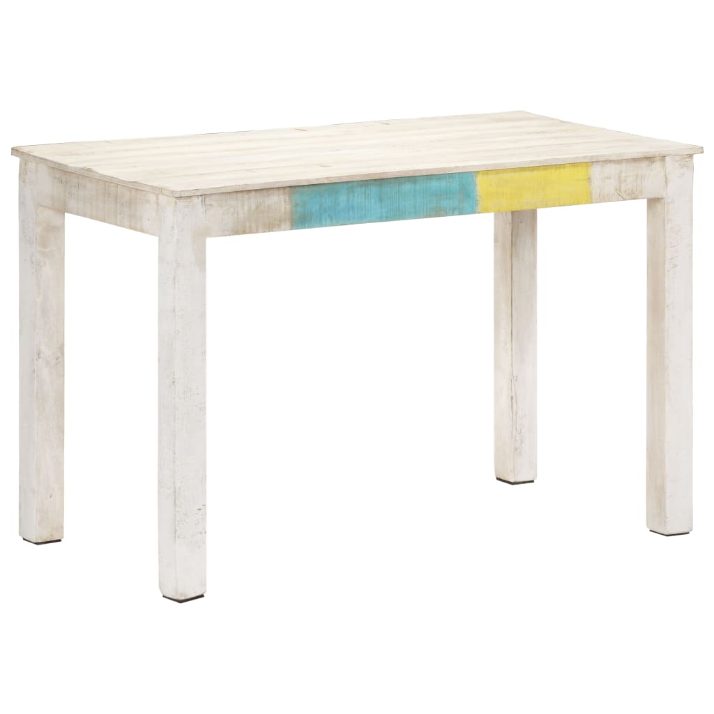vidaXL Jídelní stůl bílý 120 x 60 x 76 cm masivní mangovníkové dřevo