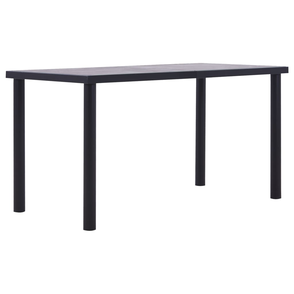vidaXL Jídelní stůl černý a betonově šedý 140 x 70 x 75 cm MDF