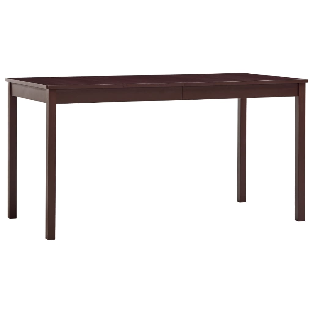vidaXL Jídelní stůl tmavě hnědý 140 x 70 x 73 cm borové dřevo