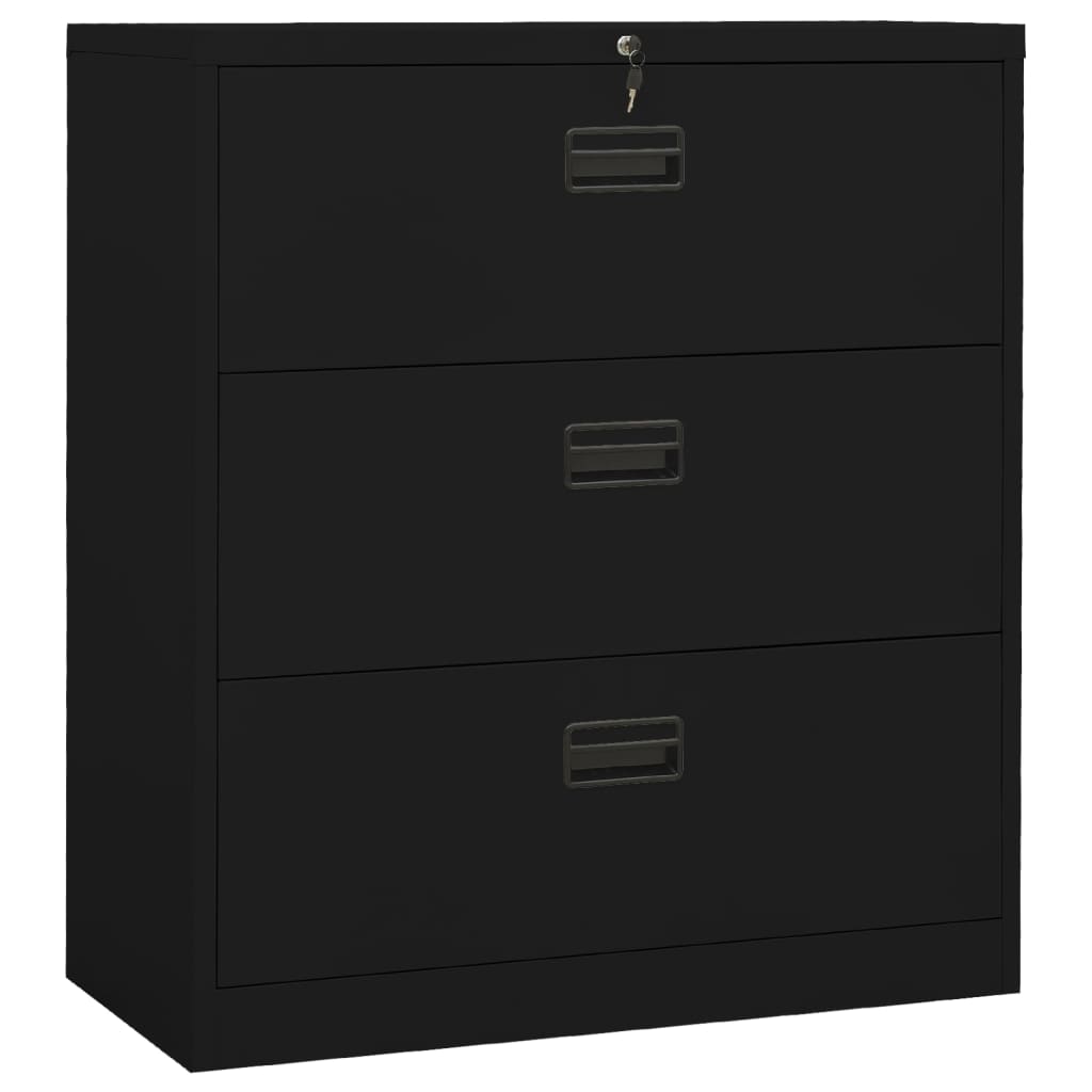 vidaXL Kancelářská skříň černá 90 x 46 x 103 cm ocel