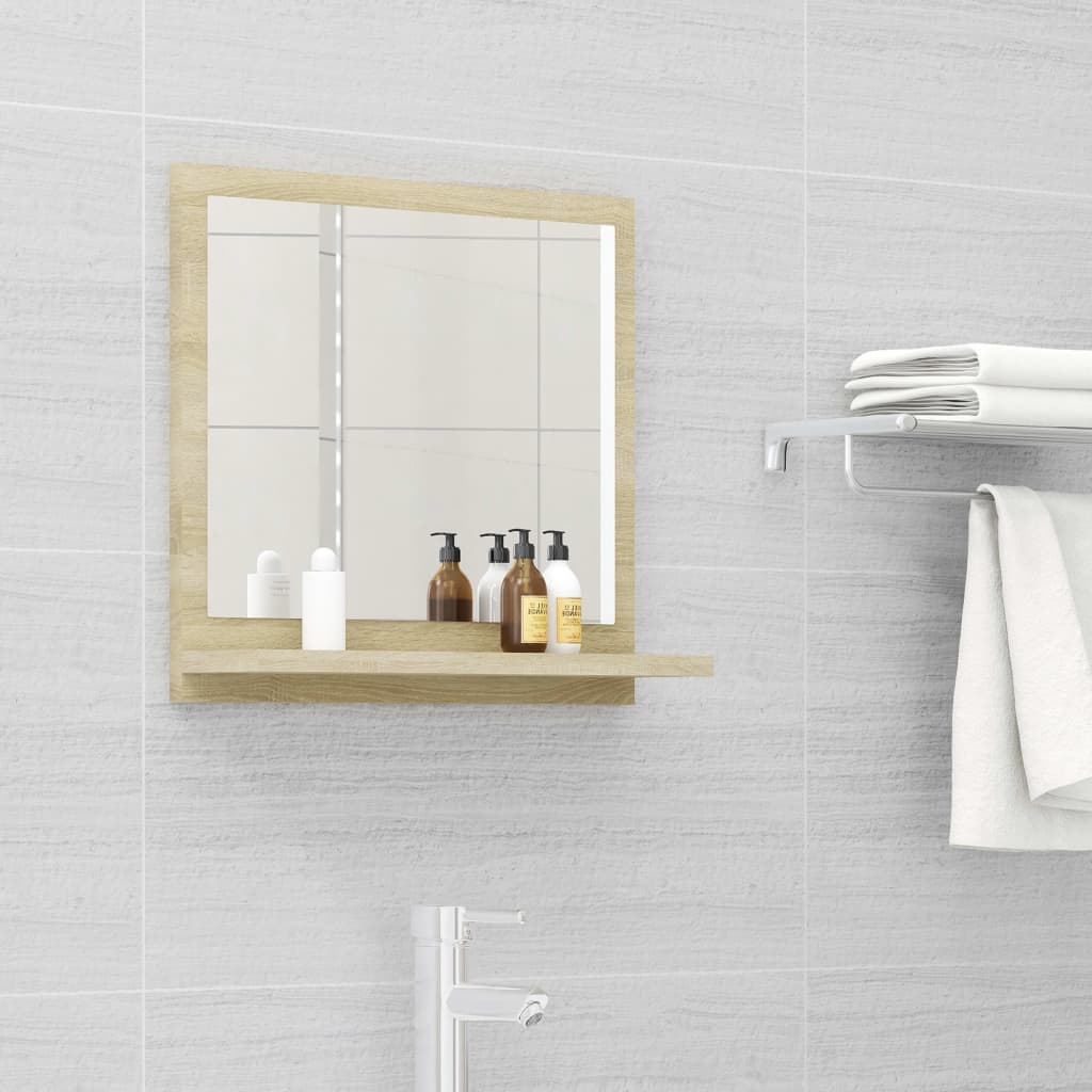 vidaXL Koupelnové zrcadlo dub sonoma 40 x 10