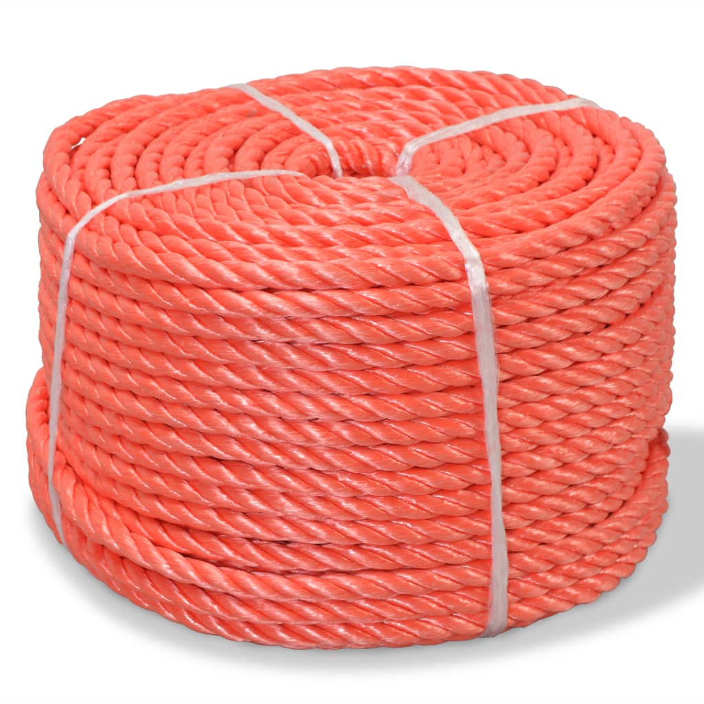 vidaXL Kroucené lano z polypropylenu 10 mm 500 m oranžové