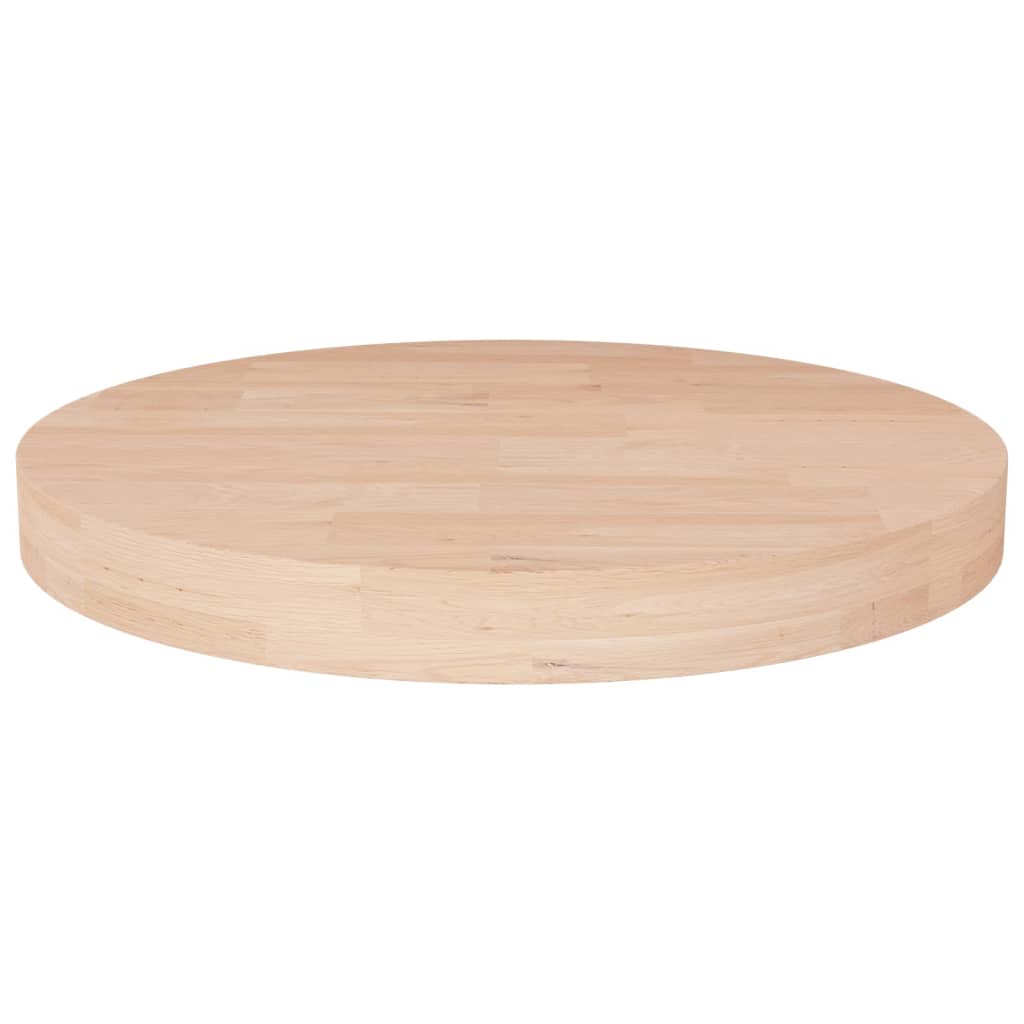 vidaXL Kulatá stolní deska Ø 40x4 cm masivní dub bez povrchové úpravy