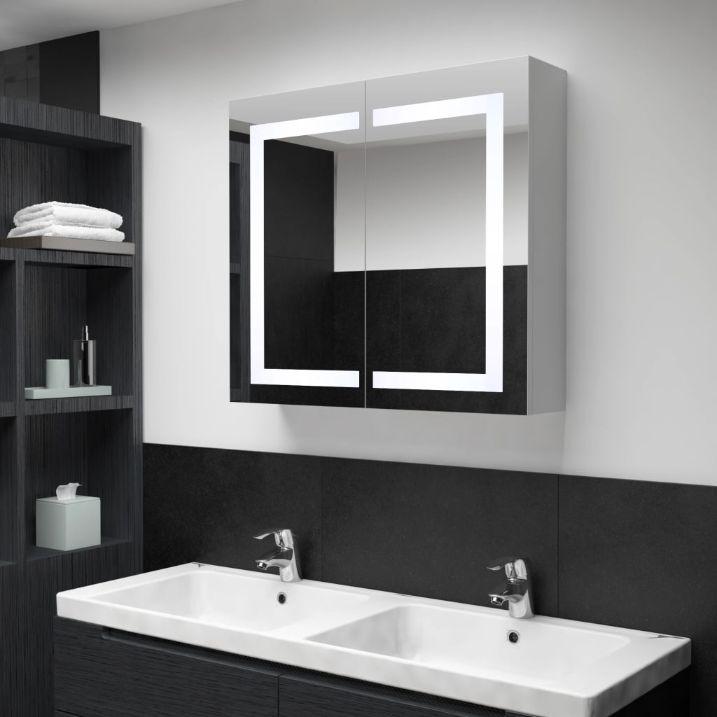 vidaXL LED koupelnová zrcadlová skříňka 80 x 12