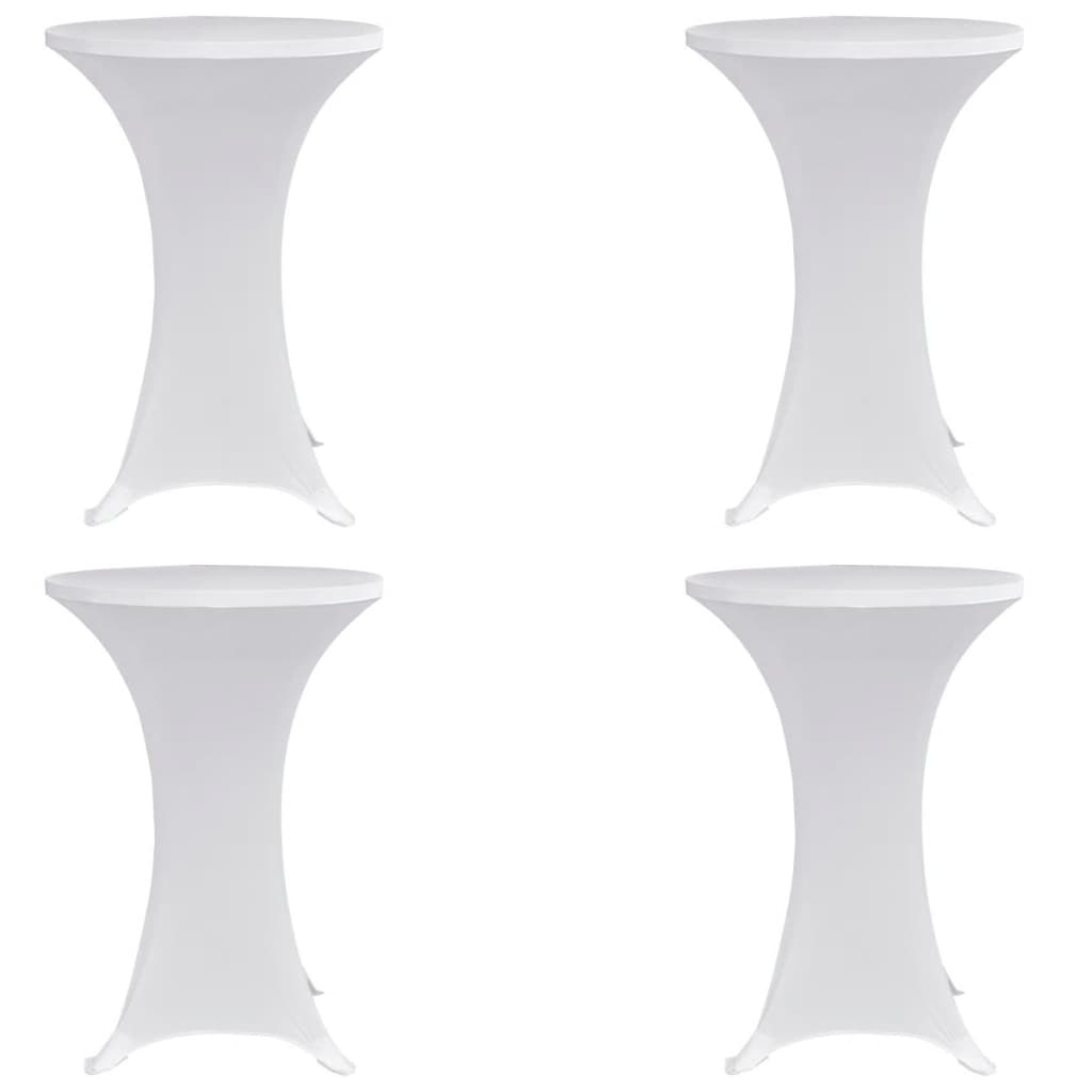 vidaXL Návlek na koktejlový stůl Ø 80 cm bílý strečový 4 ks