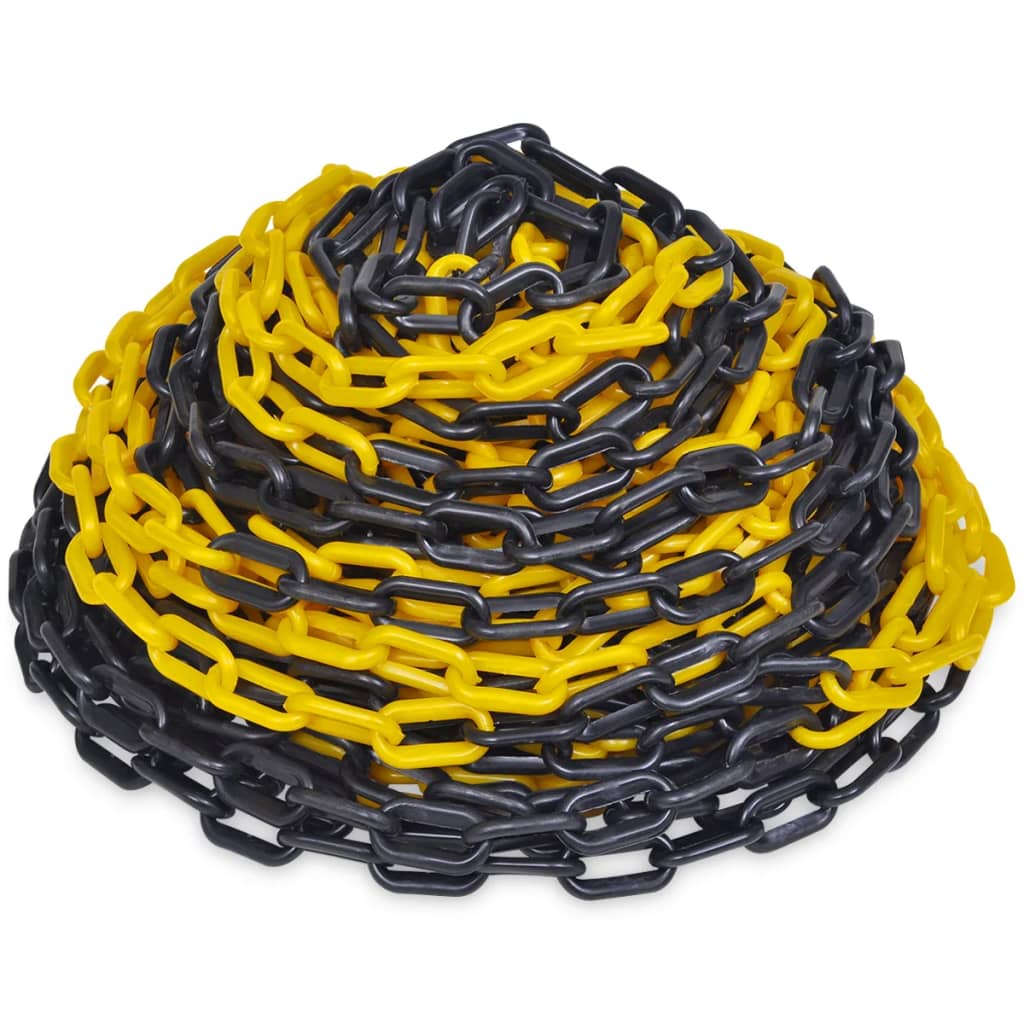 vidaXL Plastový výstražný řetěz žluto-černý