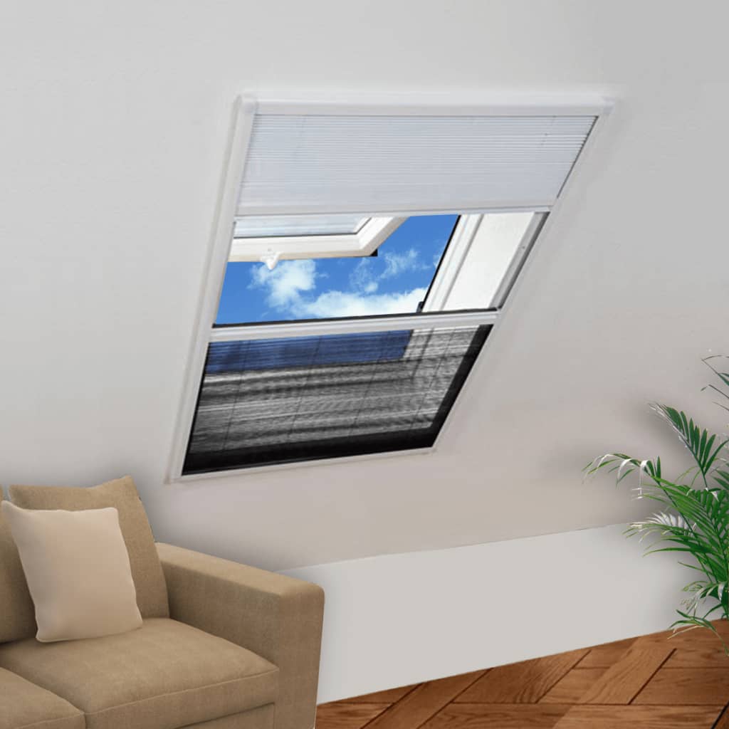 vidaXL Plisovaná okenní síť proti hmyzu 160 x 110 cm se zastíněním