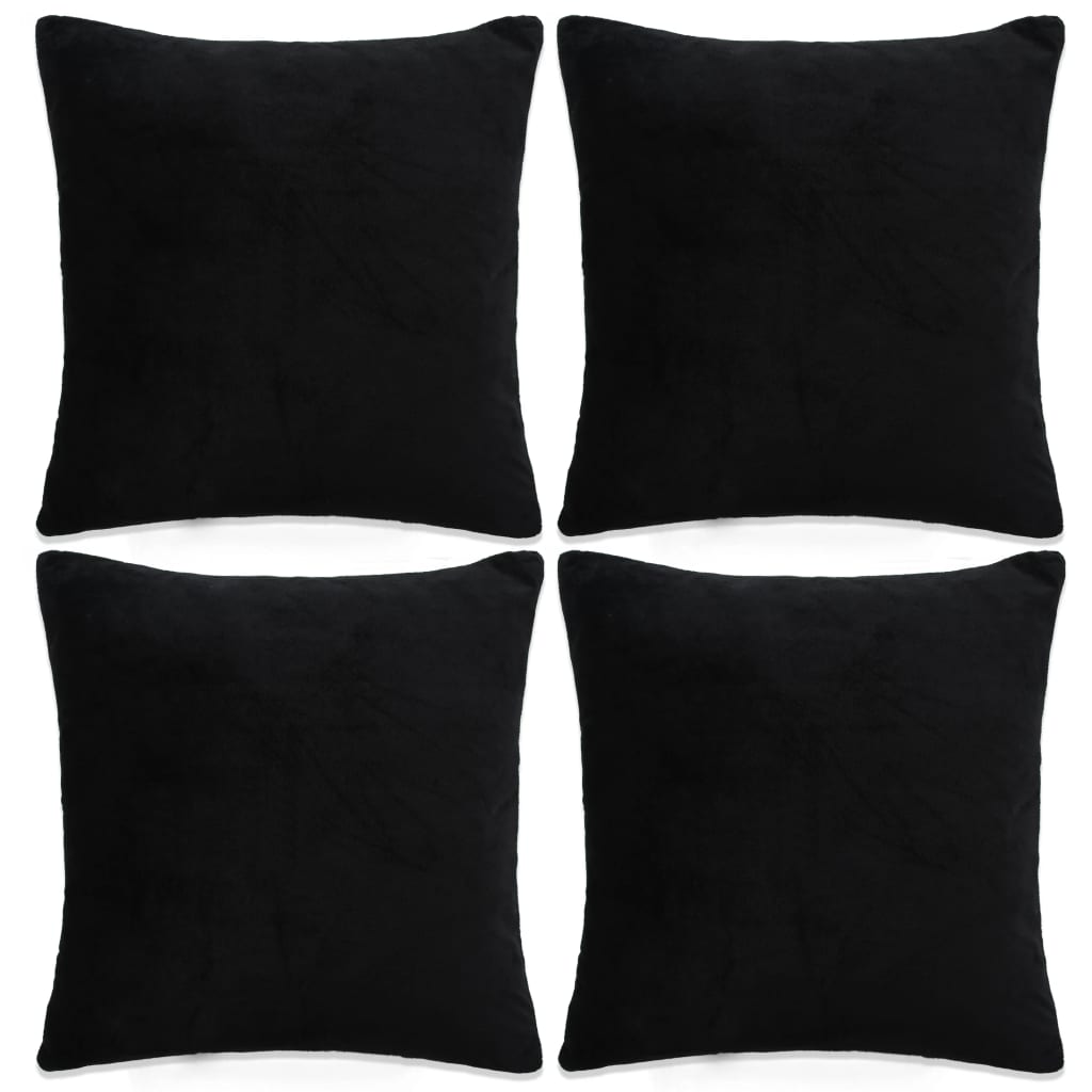 vidaXL Povlaky na polštář 4 ks textil 40 x 40 cm černé