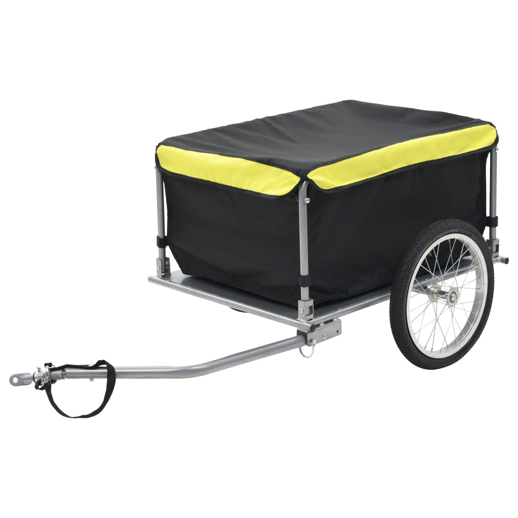 vidaXL Přívěsný vozík za kolo černožlutý 65 kg