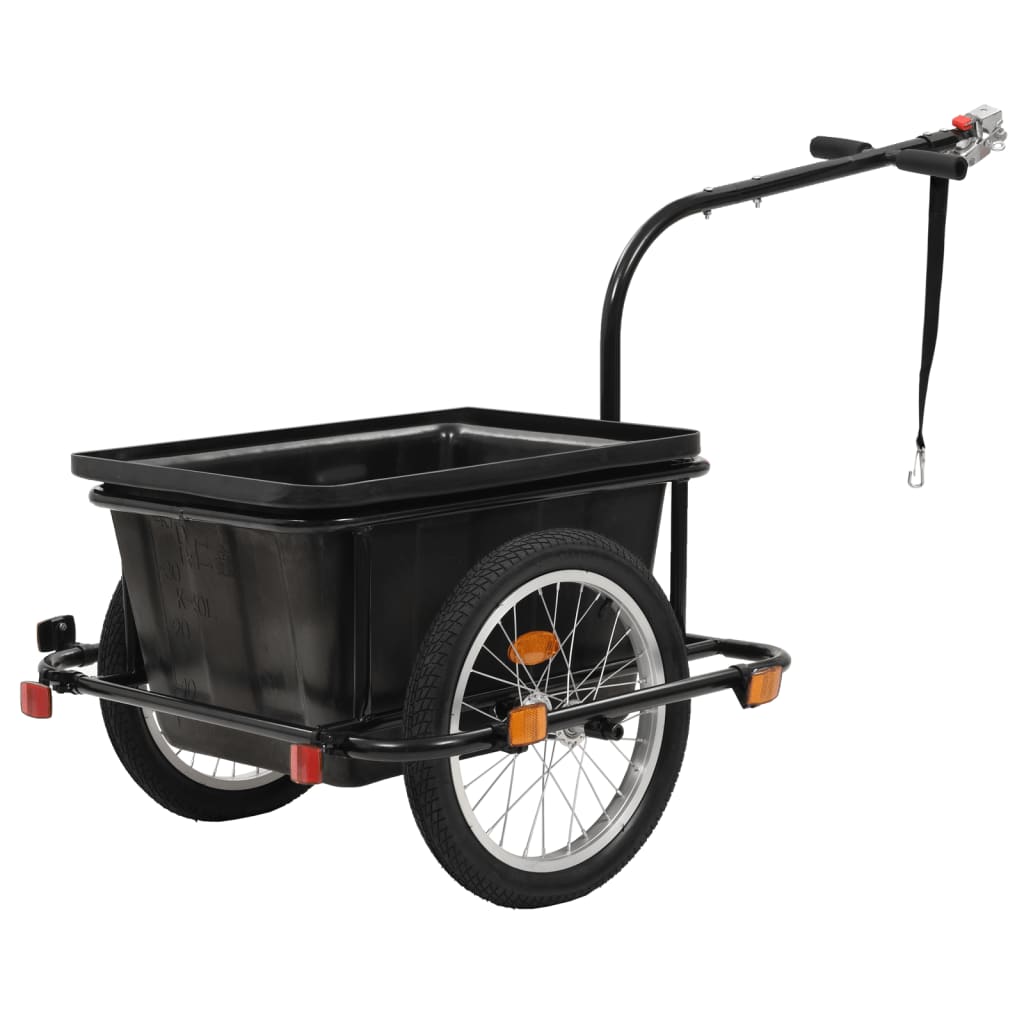 vidaXL Přívěsný vozík za kolo černý 50 l