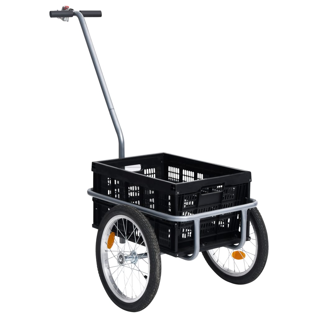 vidaXL Přívěsný vozík za kolo se skládacím boxem 50 l černý 150 kg