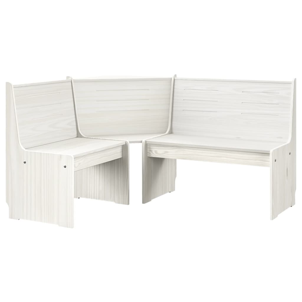vidaXL Rohová lavice 151 cm masivní borové dřevo bílá