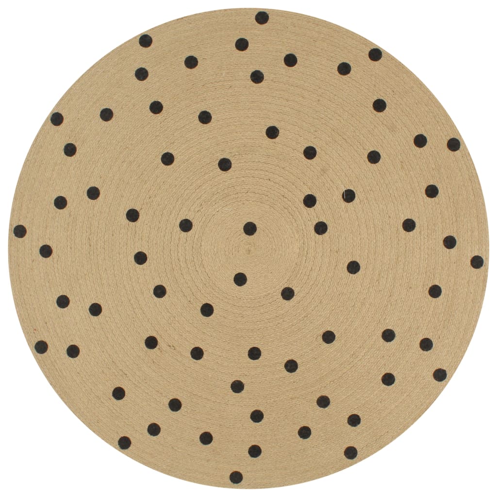 vidaXL Ručně vyrobený koberec z juty s puntíkovaným potiskem 90 cm