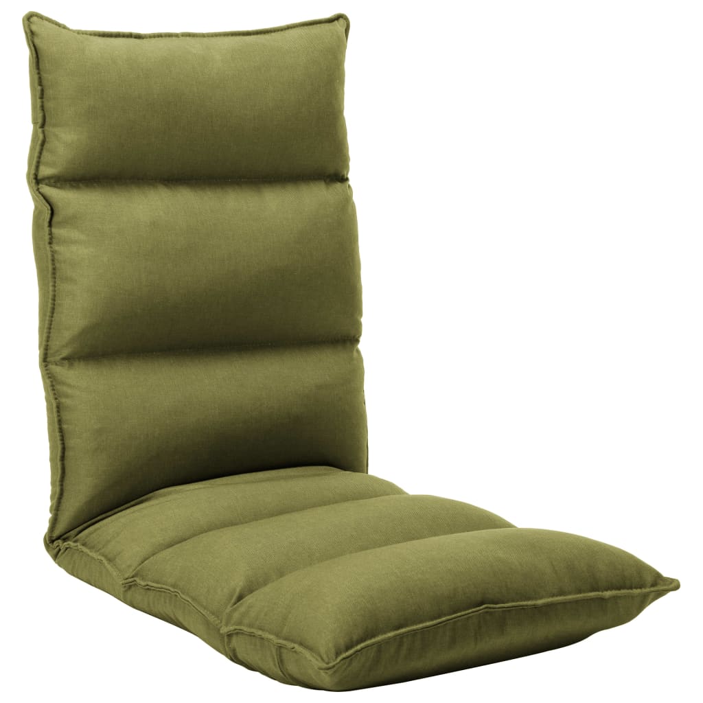 vidaXL Skládací lenoška na podlahu zelená textil