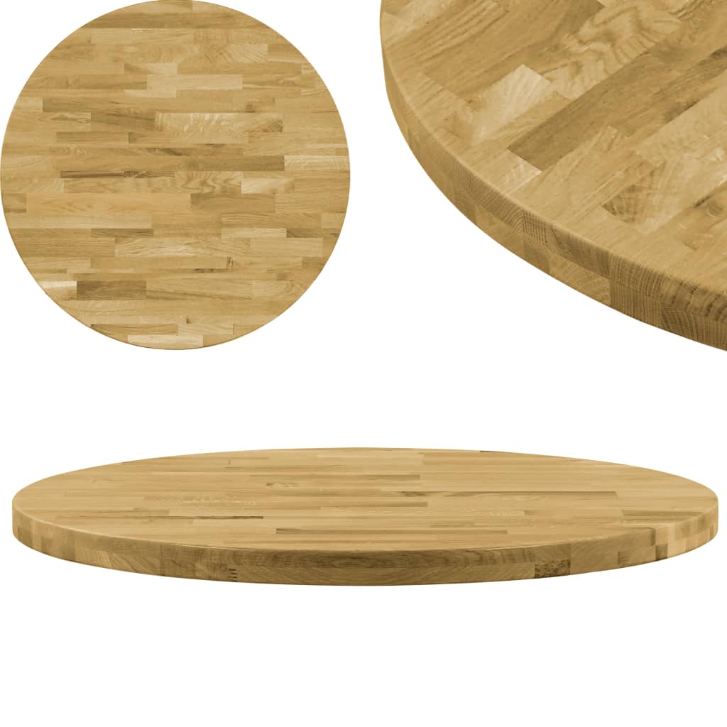 vidaXL Stolní deska z masivního dubového dřeva kulatá 44 mm 600 mm