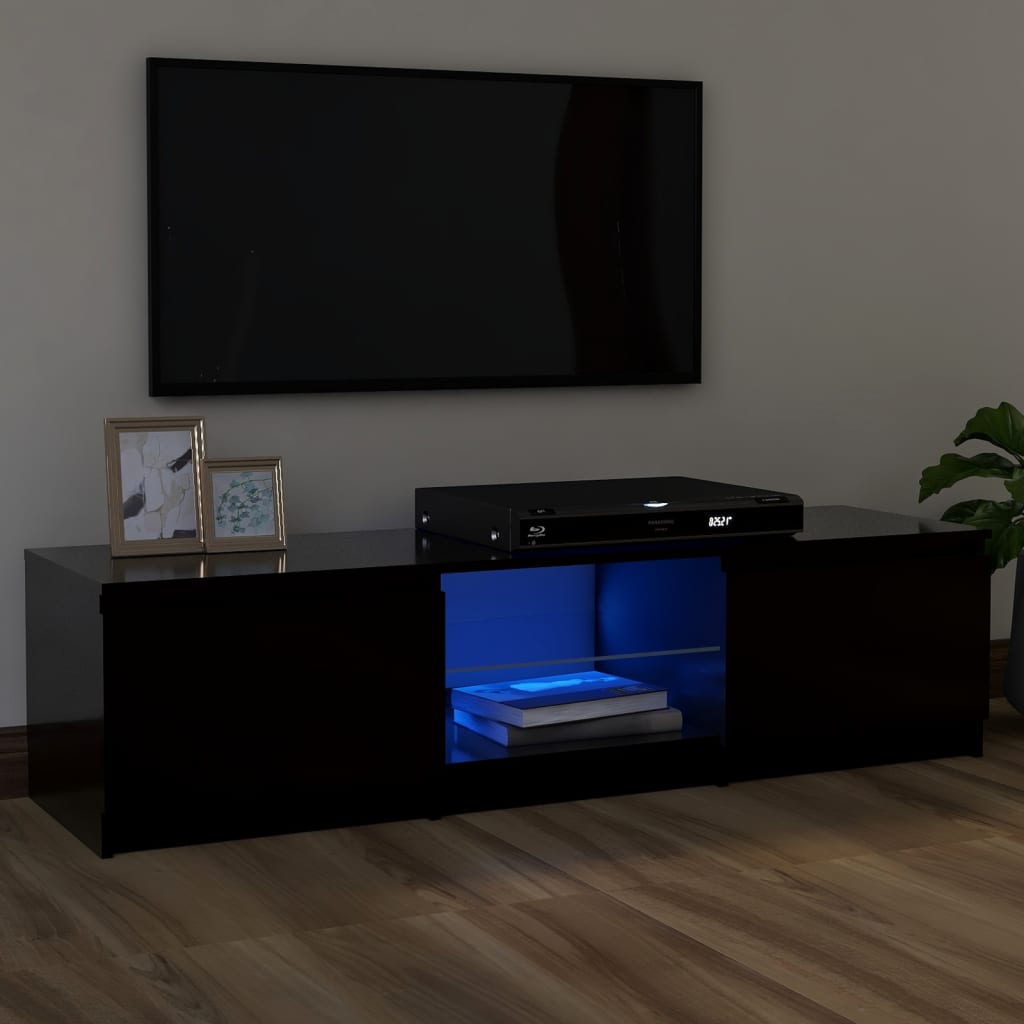vidaXL TV skříňka s LED osvětlením černá 120 x 30 x 35
