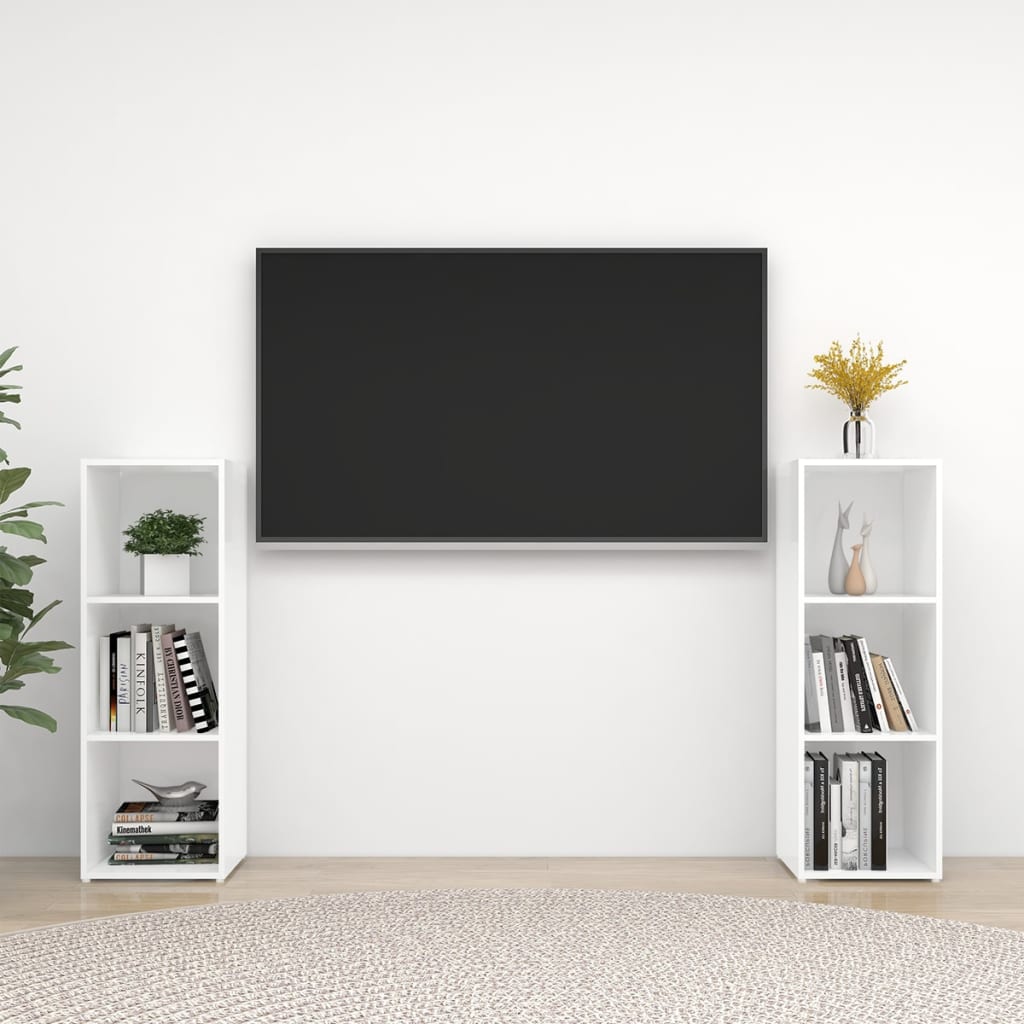 vidaXL TV skříňky 2 ks bílé 107 x 35 x 37 cm dřevotříska