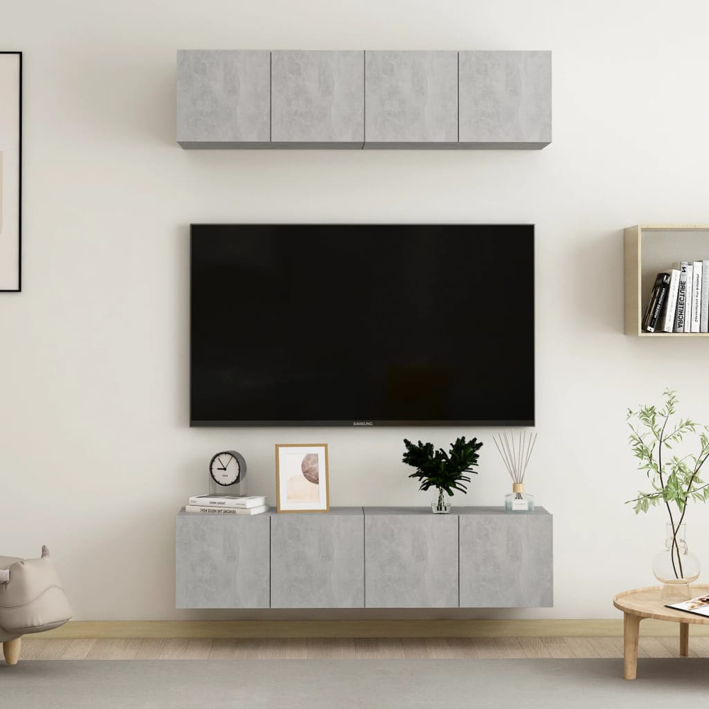 vidaXL TV skříňky 4 ks betonově šedé 60 x 30 x 30 cm dřevotříska