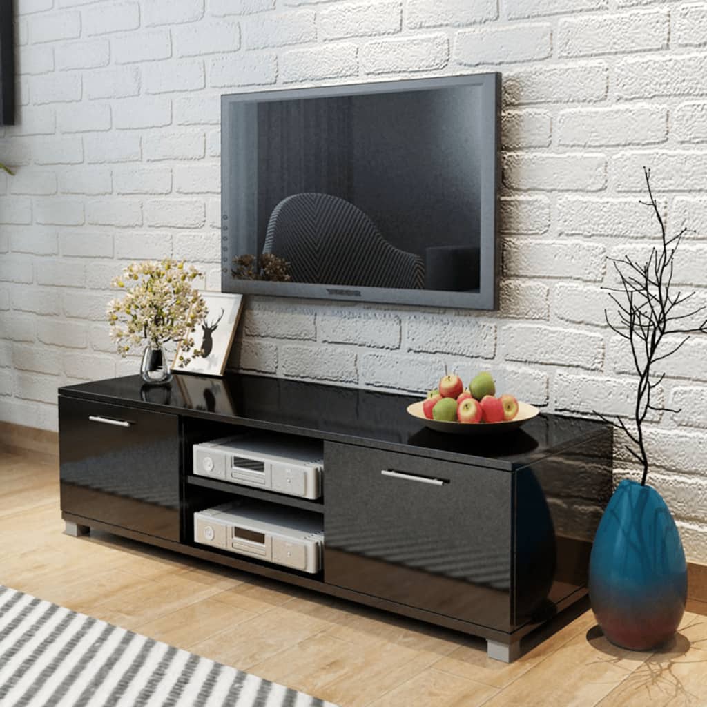 vidaXL TV stolek černý s vysokým leskem 120 x 40